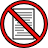 International NO symbol over a page icon