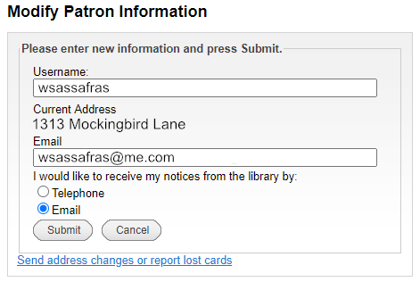 modify patron information
