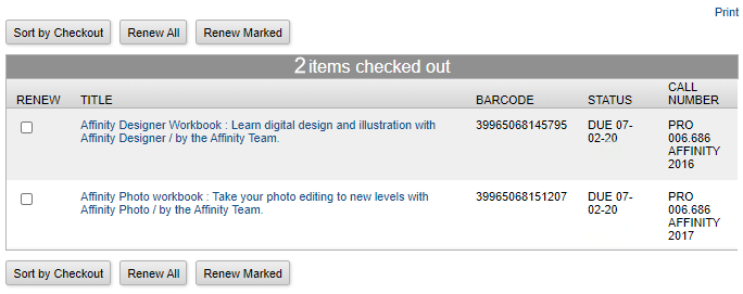renew items