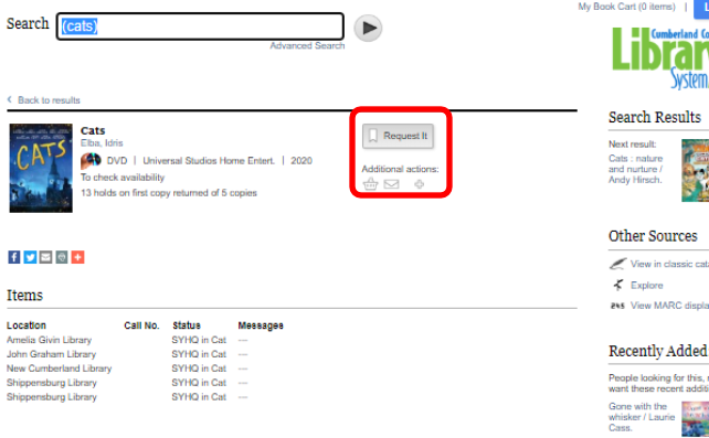 Request Item option 2 