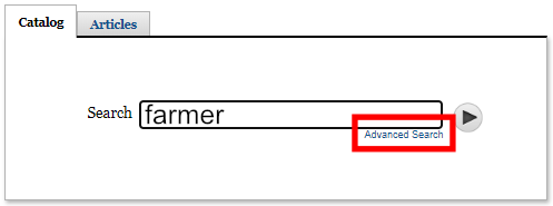 Search box with Advanced Search link example image