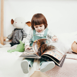 Child reading a book