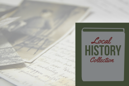 Old letter and photographs with "Local History Room" in writing