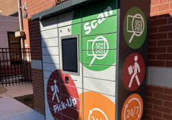 Pickup Locker outside of the library