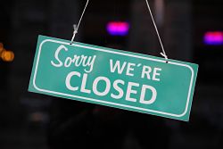 Sorry - We're Closed sign