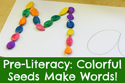 Pre-Literacy: Colorful Seeds Make Words