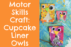 Owls crafted from cupcake liners