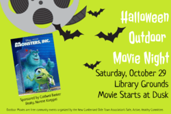 movie reel and bats on a green background