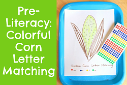 Picture of corn husk with letters written on it