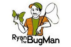 "Ryan the Bug Man" text with image of man holding a bug catcher