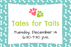 Date and time for Tales for Tails read to dogs program at New Cumberland Public Library