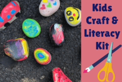 Image of brightly painted rocks on the ground