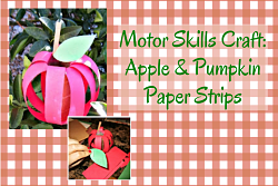 pumpkin and apple made of paper strips