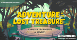 "Adventure of the Lost Treasure" text with animated jungle scene