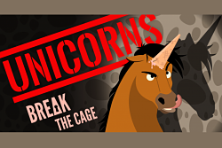 Picture of a horse with a unicorn horn