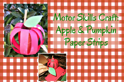 Apple Craft with paper strips and toilet paper tube