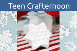 "Teen Crafternoon" text with image of star shaped white bath melt